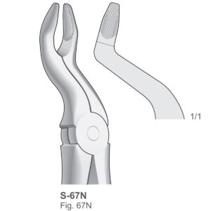 Extracting Forceps with anatomically shaped handle